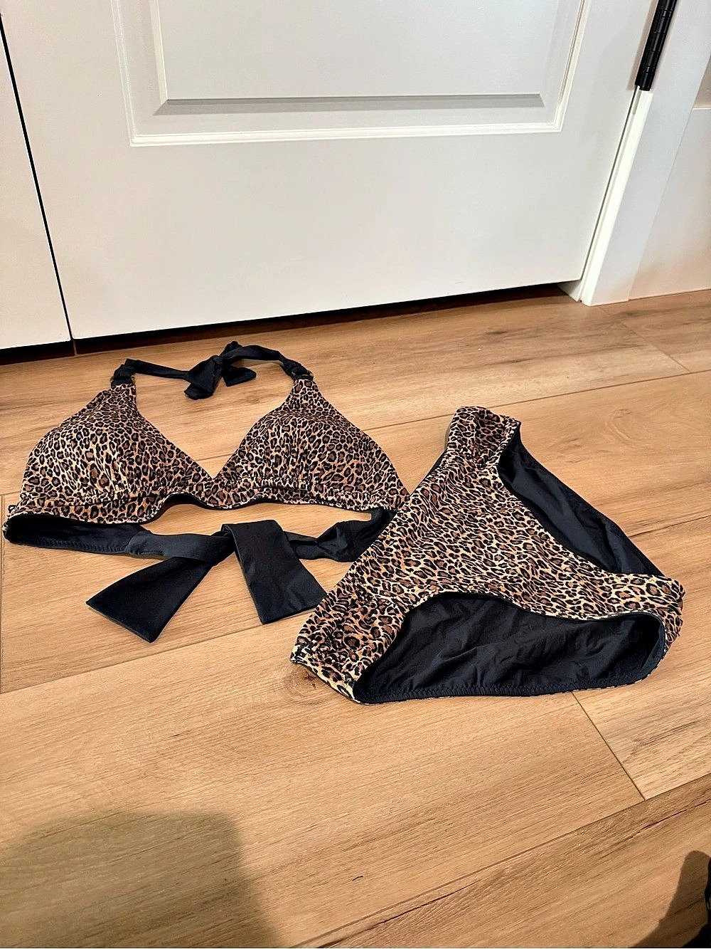 Animal Print Bikini Set in Brown & Black Like New